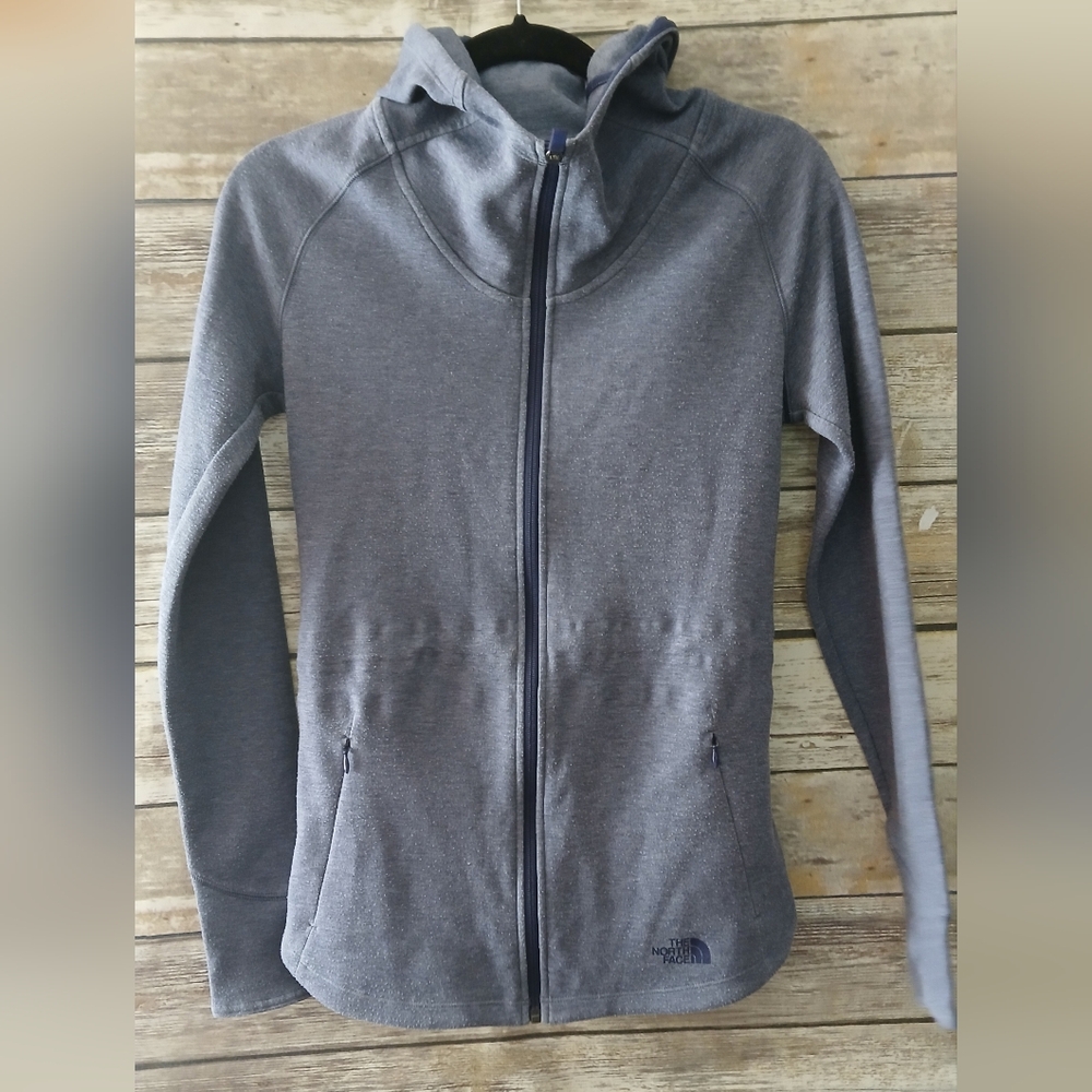 The North Face Light Blue Women's Jacket, Full Zip, Hood, Size XS
